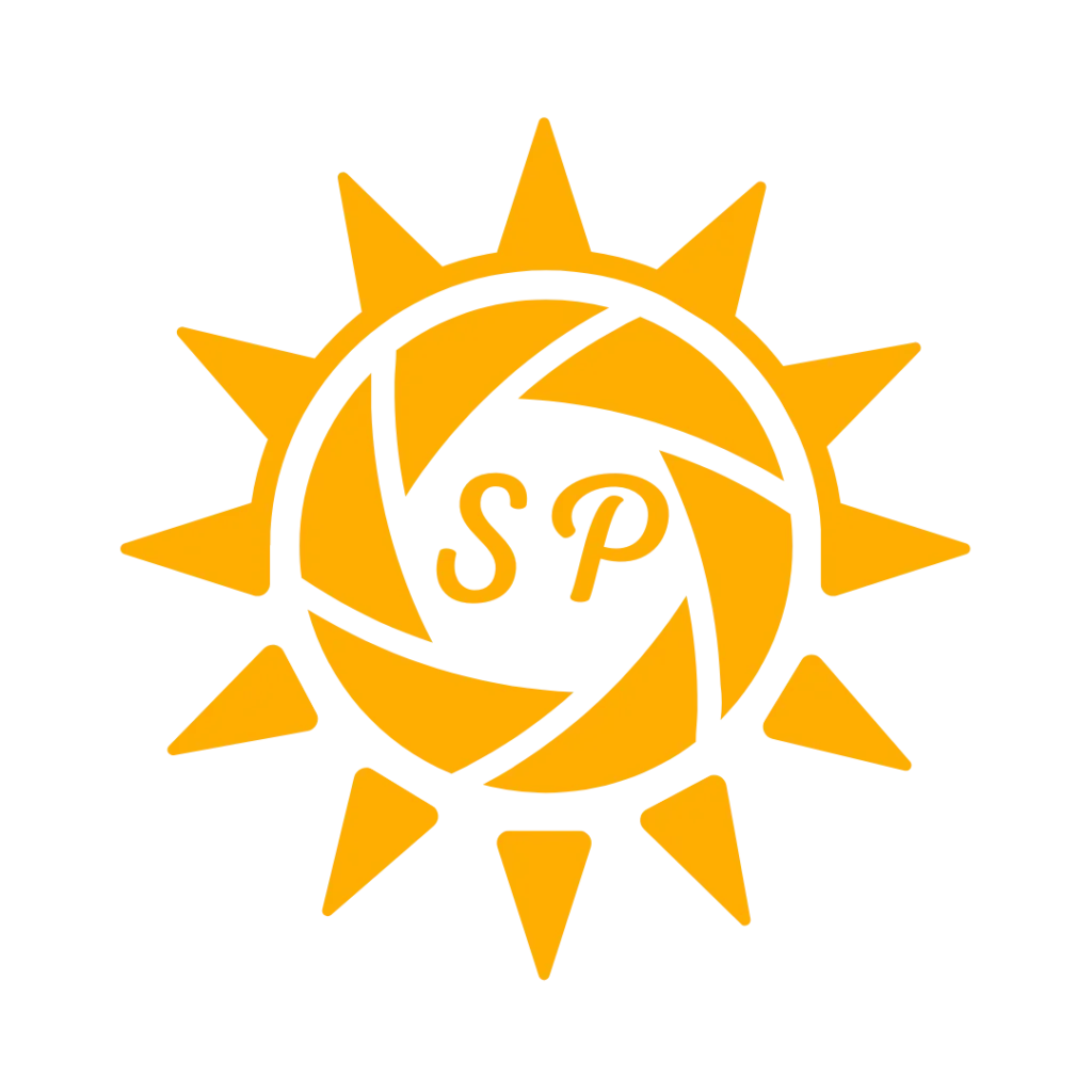 A sun logo for sunshinephotobooths.com.